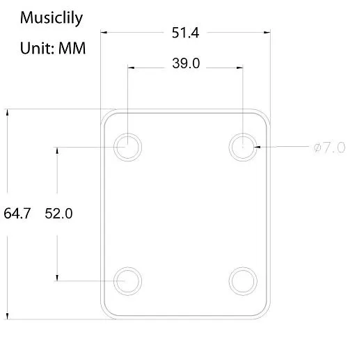 Musiclily M190 Накладка крепления грифа, черная.